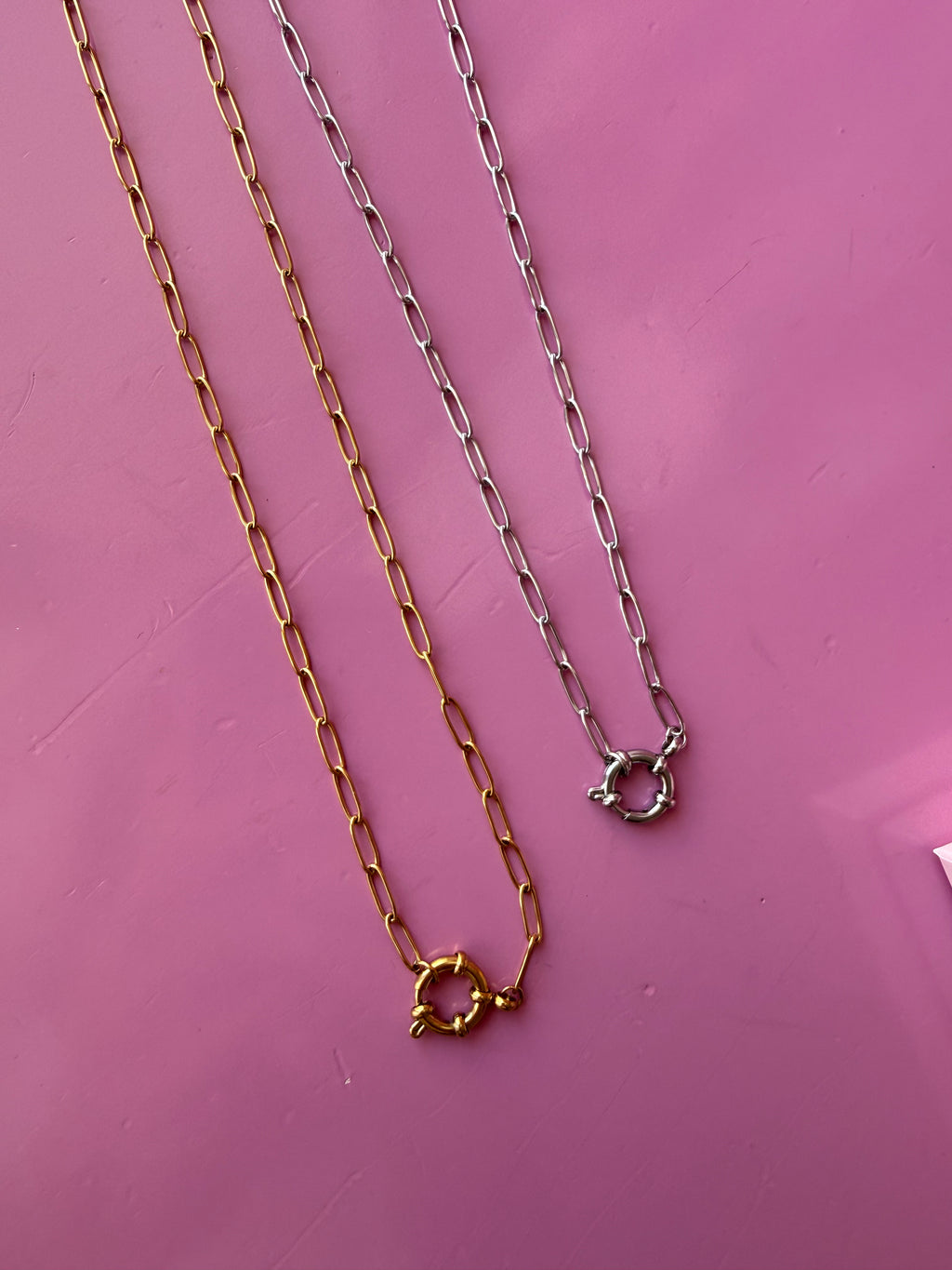 Collana catena allungata e timone