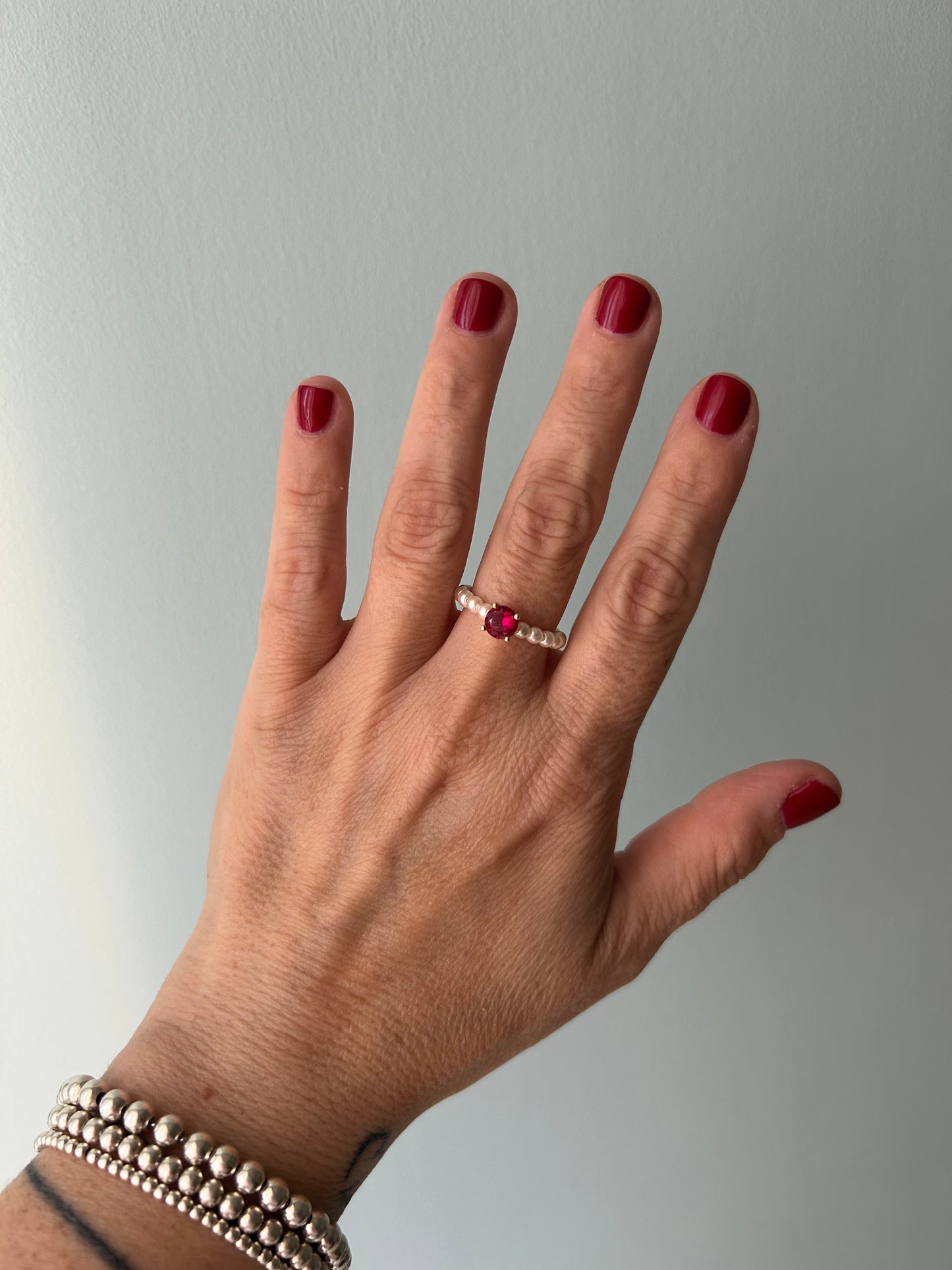 Anello perle e zirconi