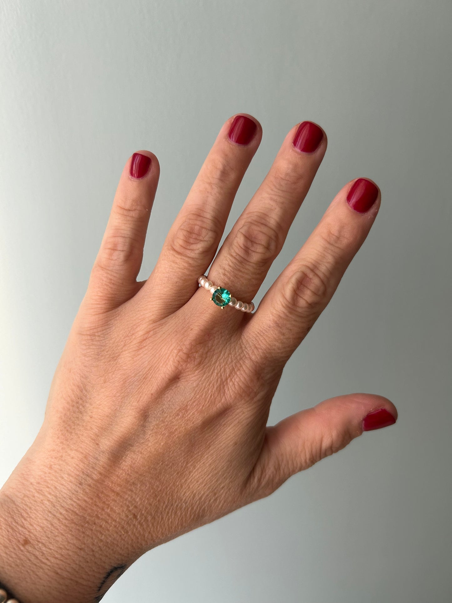 Anello perle e zirconi