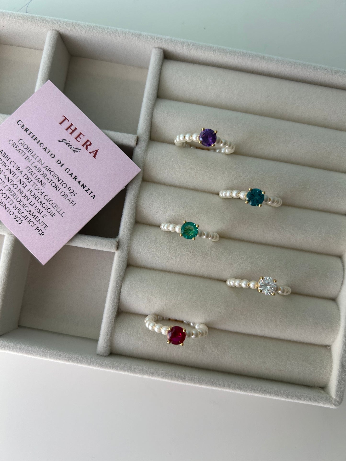 Anello perle e zirconi