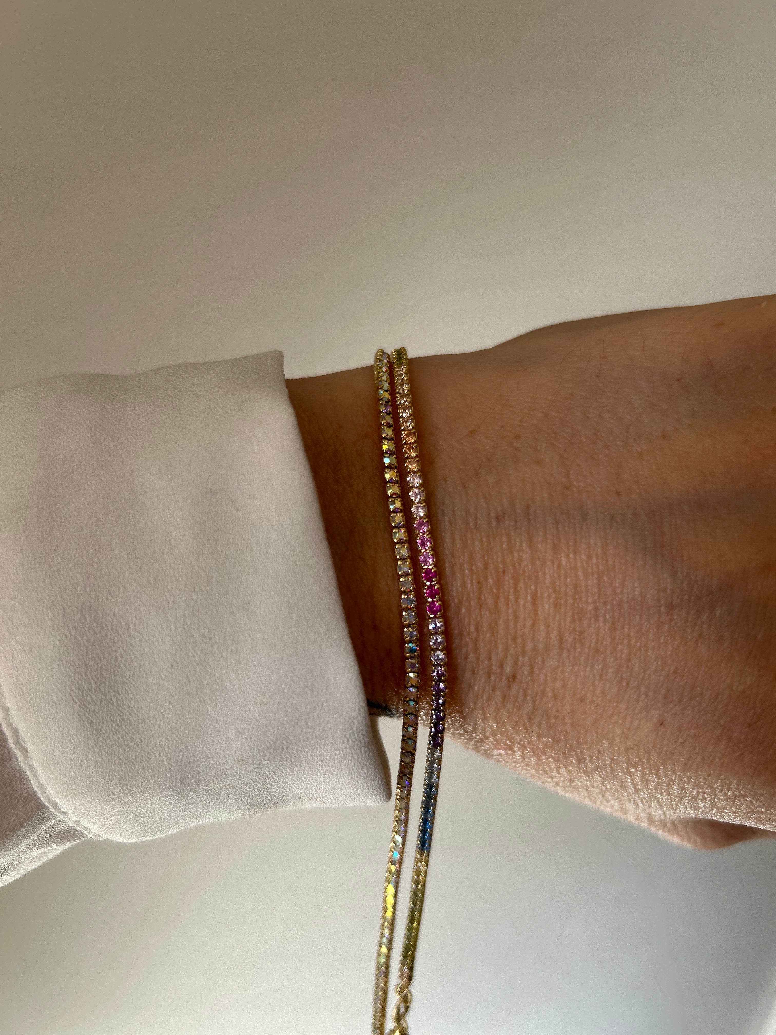 Bracciale Tennis regolabile Gold