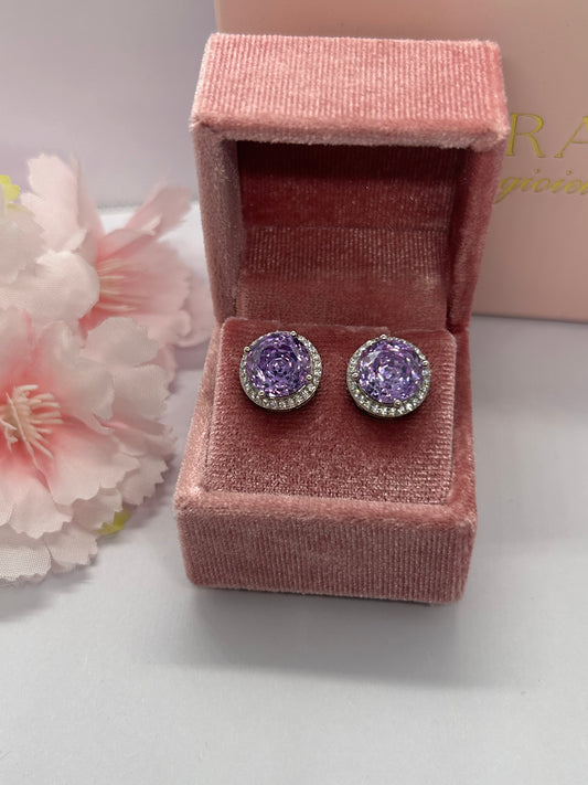 Orecchini Quarzo Lilla