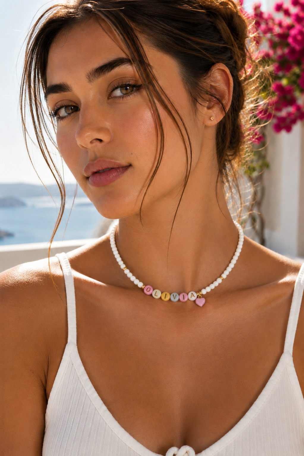 Collana Isabel – Perline Bianco Opaco & Argento 925 Gold | Personalizzabile