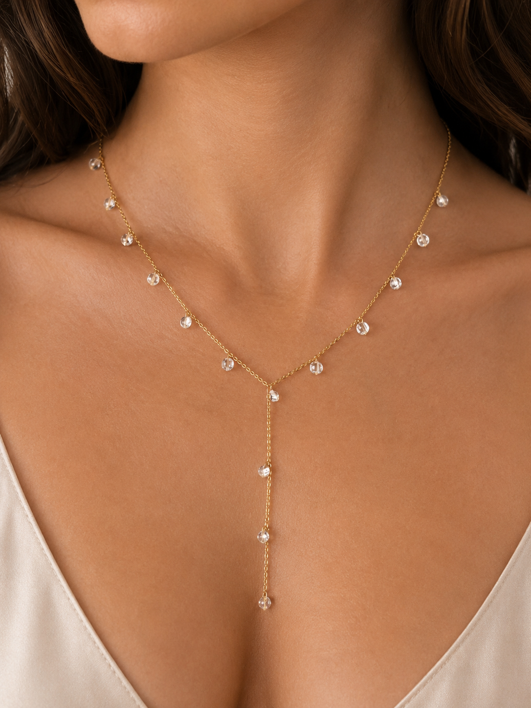 Collana Sophistique Modello Cravatta con Zirconi