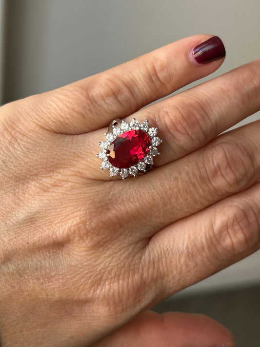 Anello Kate Big Rubino Argento 925