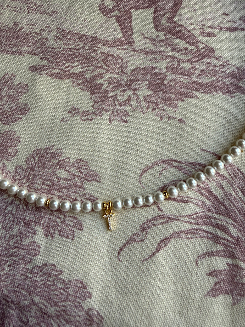Chocker perle e letterina personalizzata - argento 925