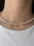 Chocker perle e letterina personalizzata - argento 925