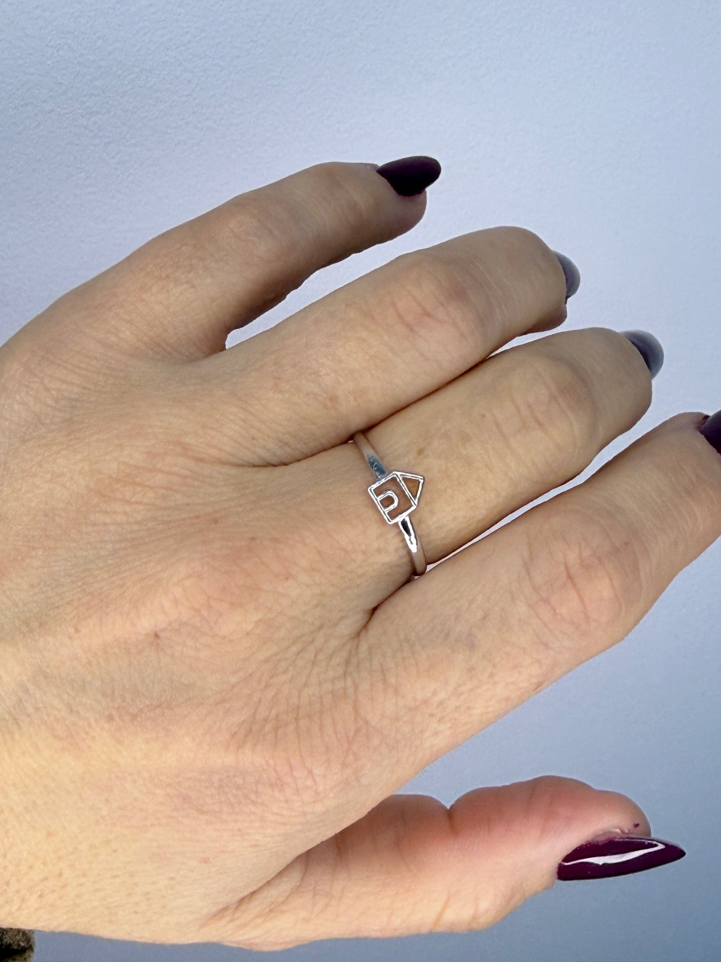 Anello Casetta in Argento 925 Misura Regolabile