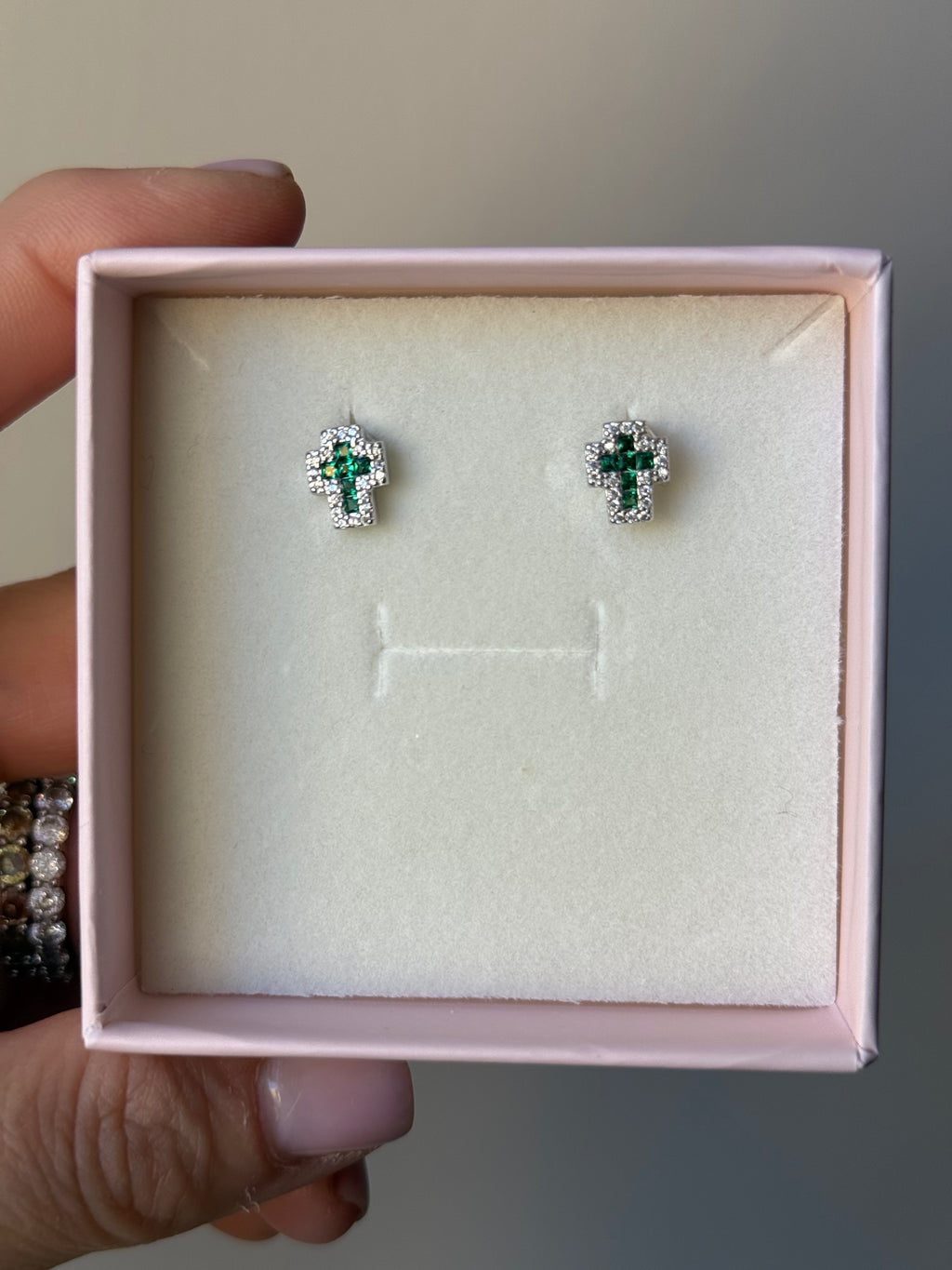 Orecchini Croce Luxury Argento 925 Zirconi Bianchi e Colorati