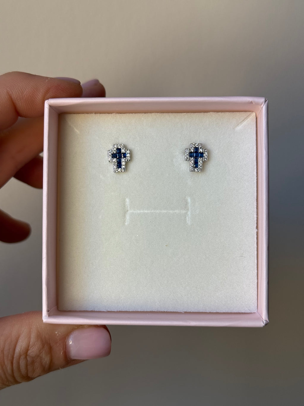 Orecchini Croce Luxury Argento 925 Zirconi Bianchi e Colorati