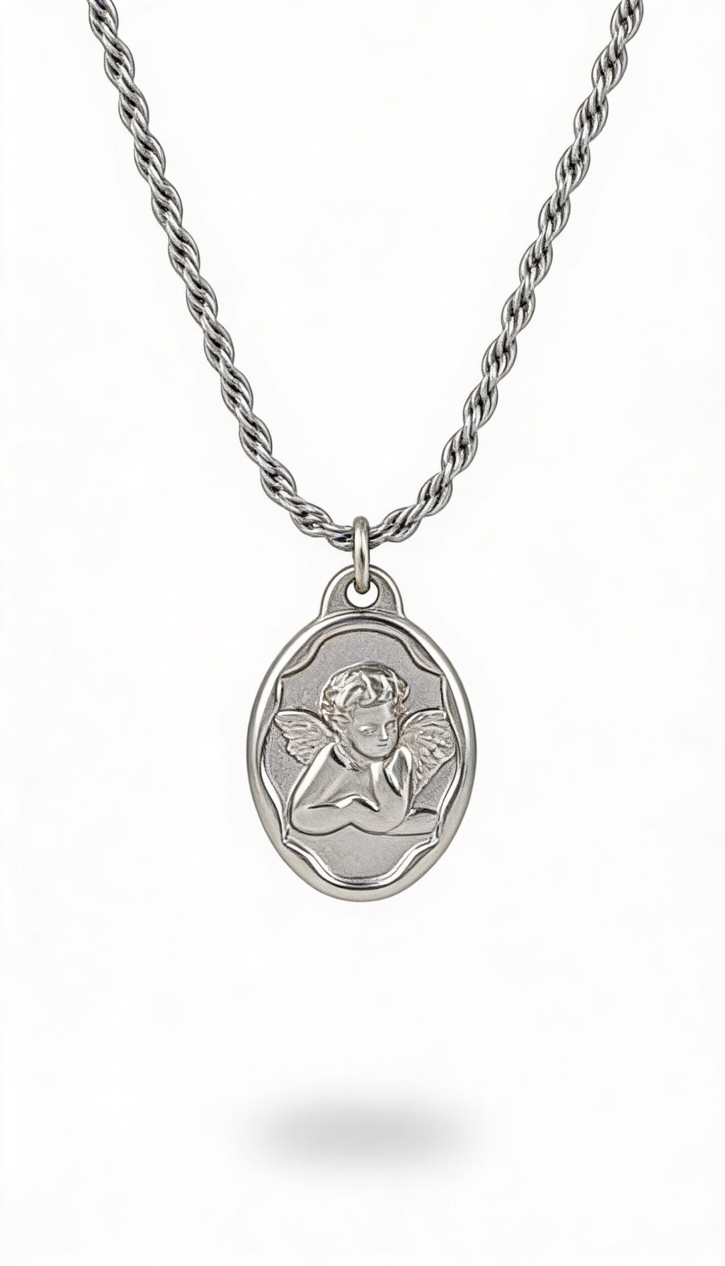 Collana Sigillo Angelico Angelo Custode Acciaio Inossidabile Regolabile 40-45cm