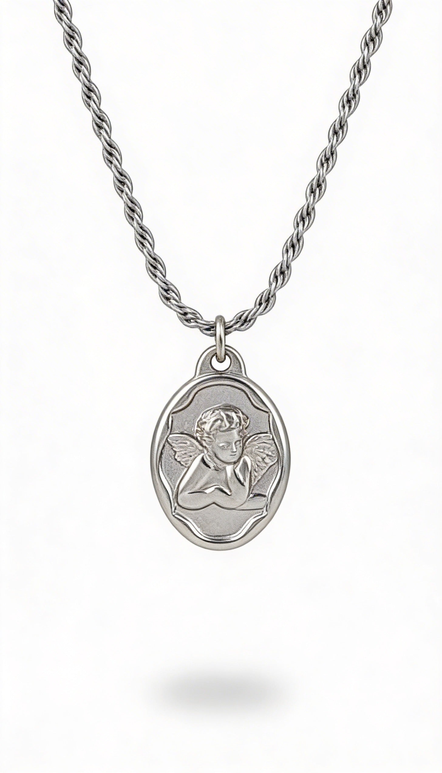 Collana Sigillo Angelico Angelo Custode Acciaio Inossidabile Regolabile 40-45cm