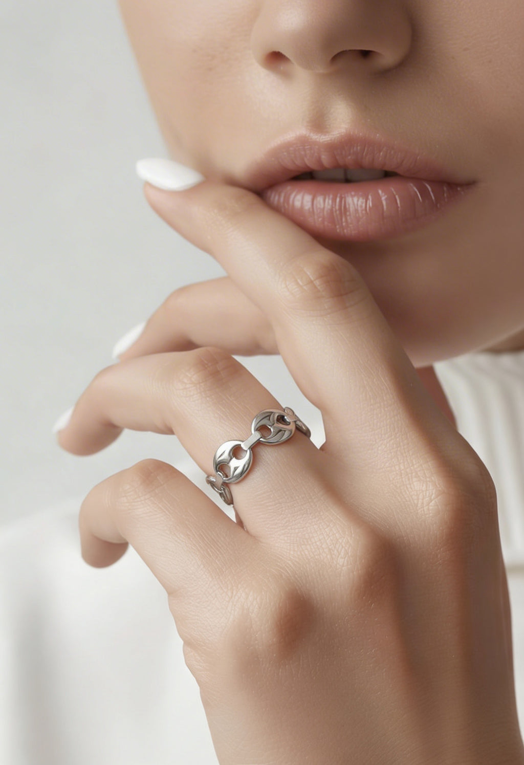 Anello Marea Maglia Marina Regolabile silver