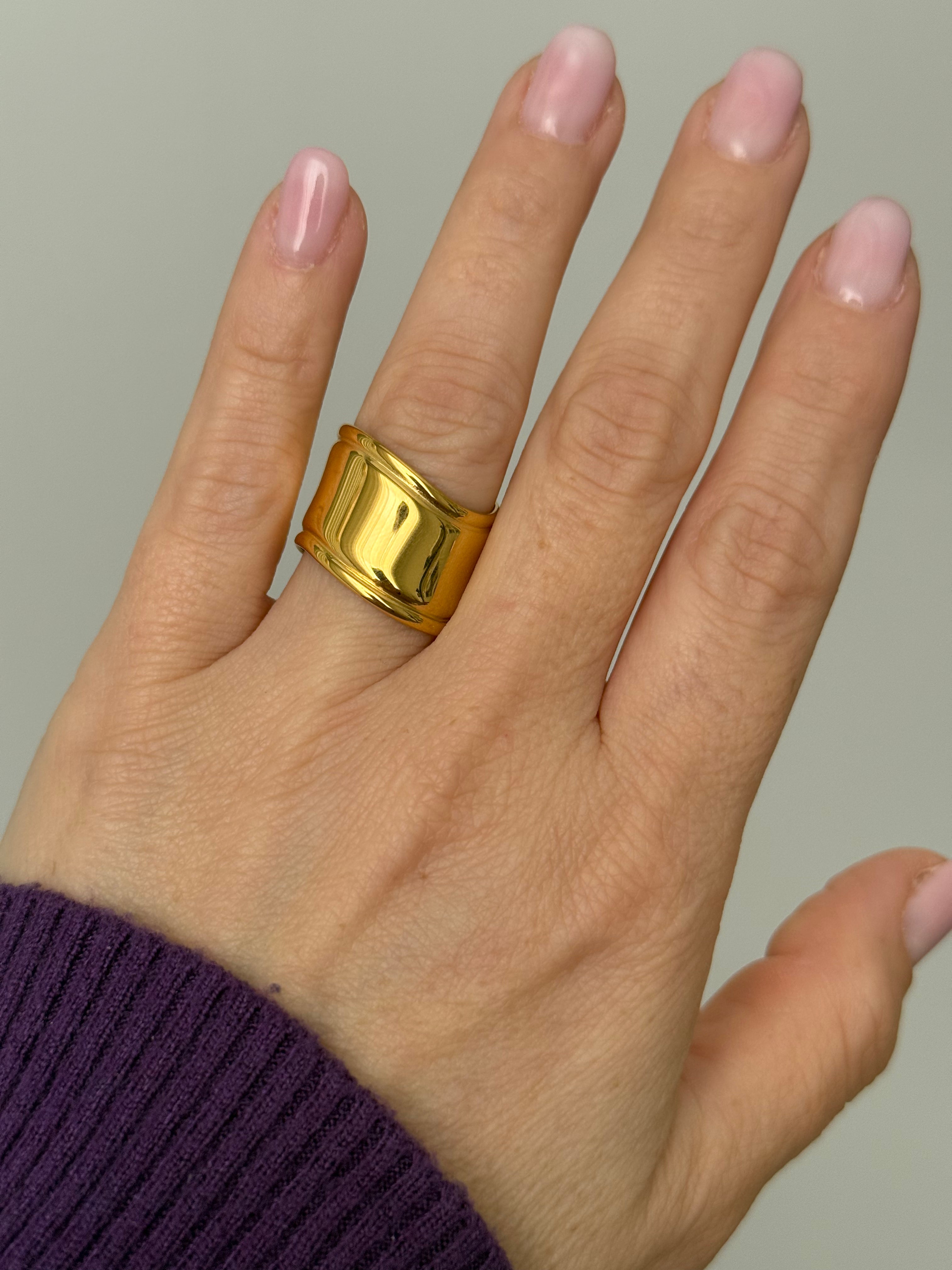 Anello Sinfonia - Acciaio Inossidabile Regolabile a Fascia Gold