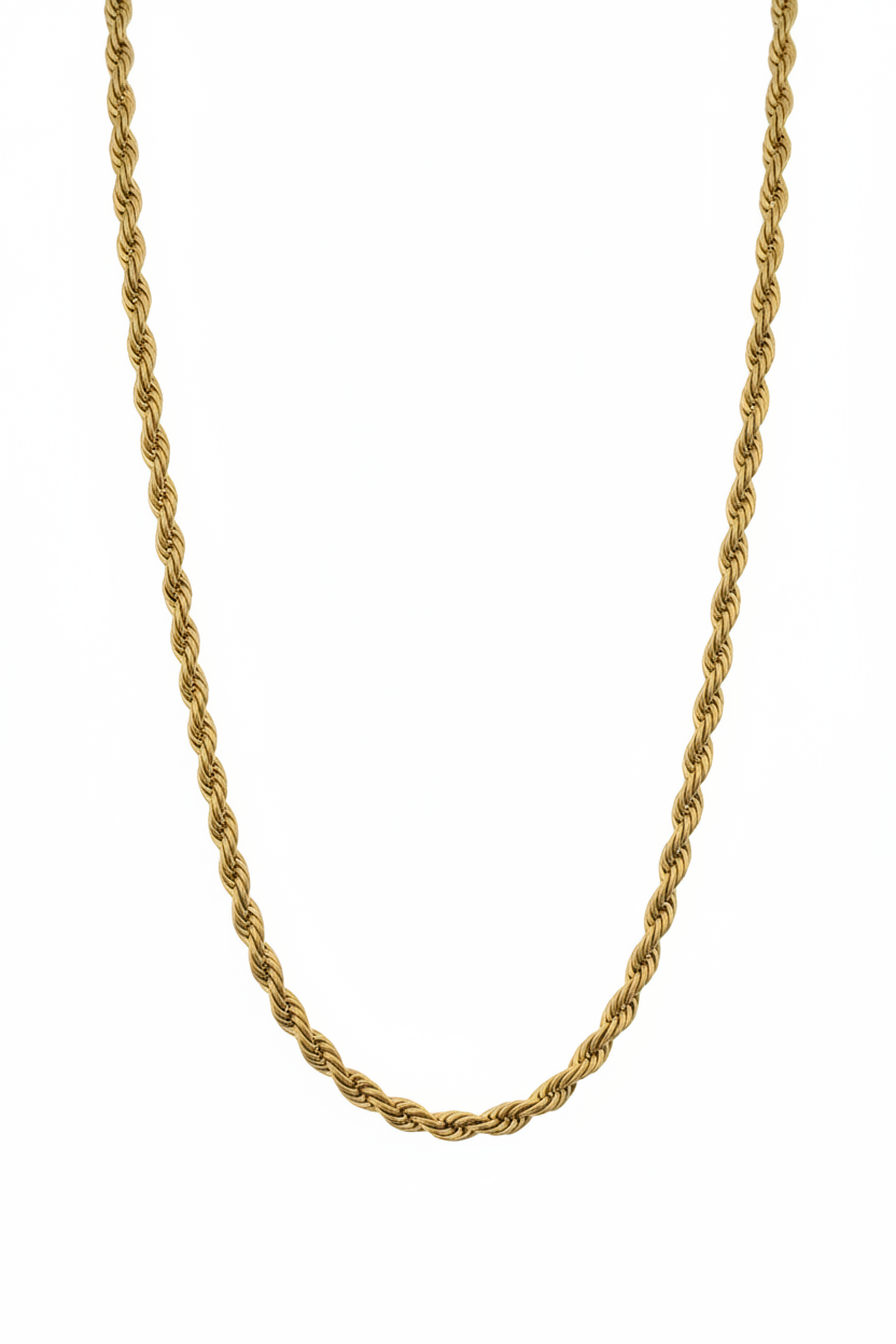 Collana Torcion Gold bold 4mm