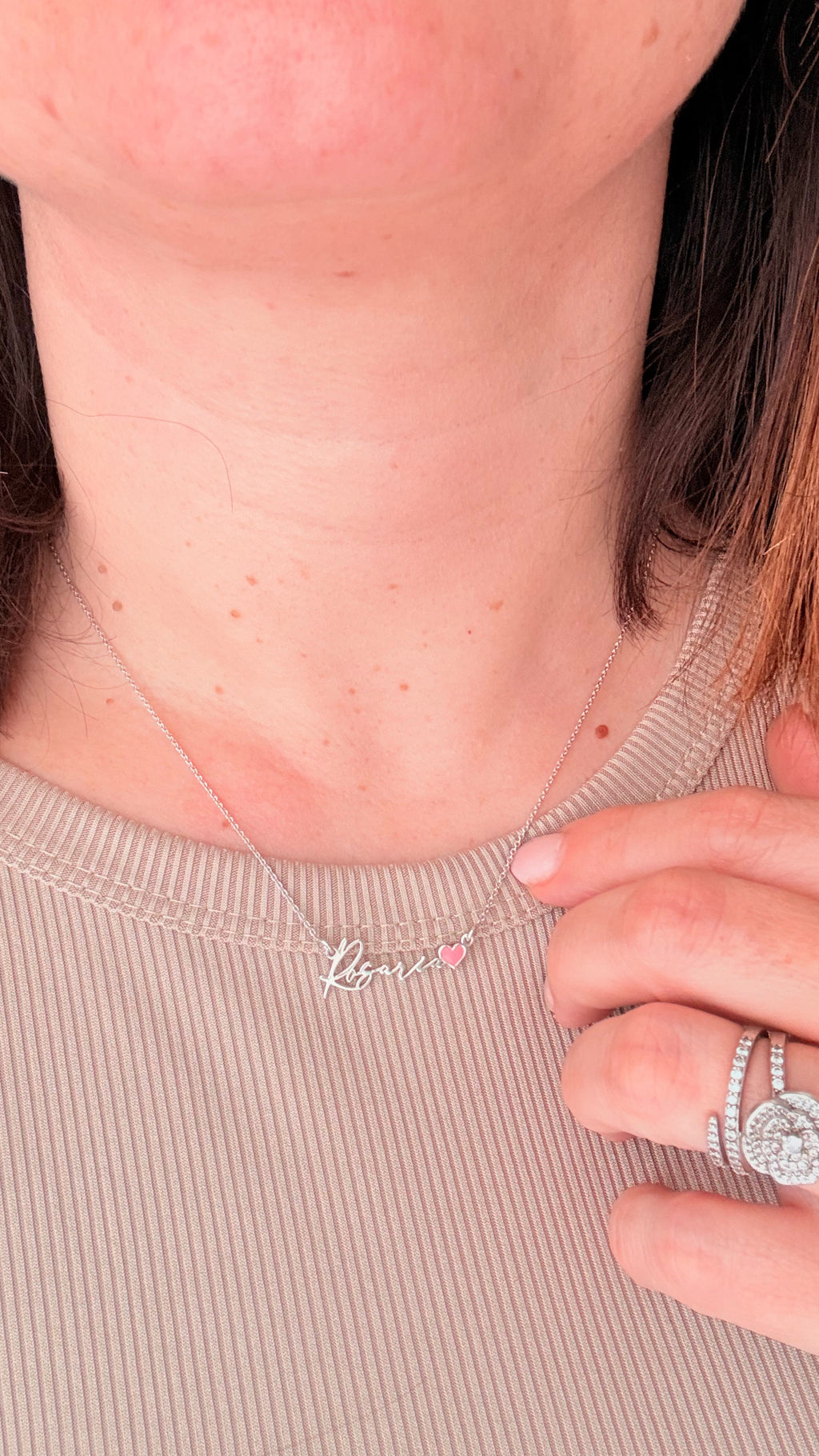 Collana Nome Personalizzato con Cuore Smaltato – Argento 925