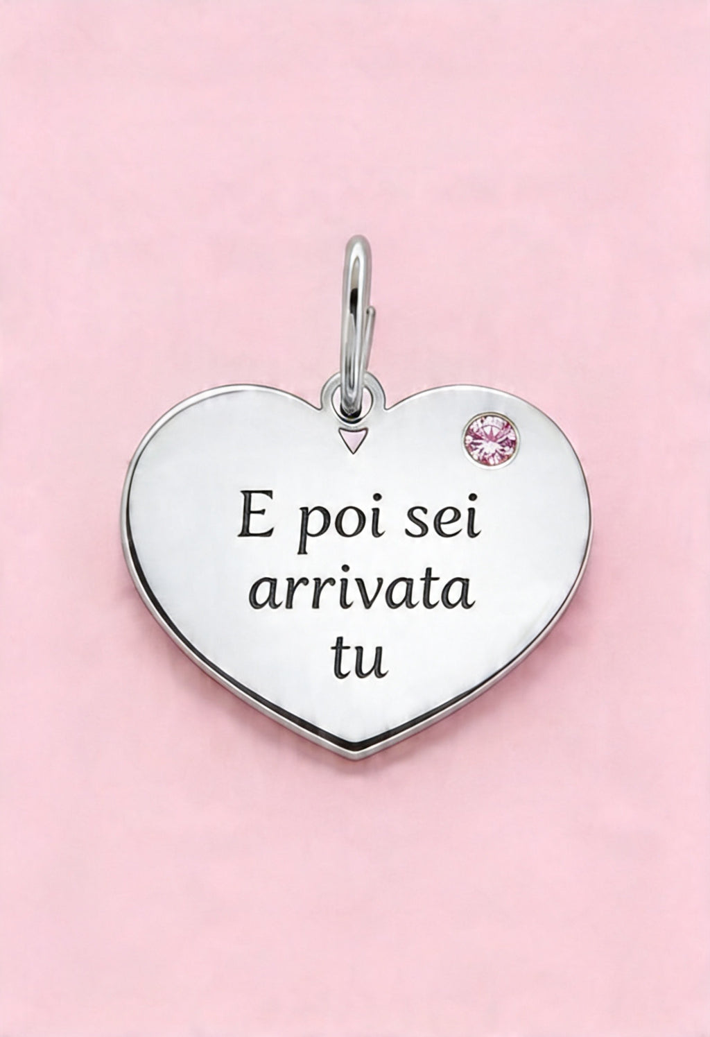 Ciondolo Cuore con Zircone Personalizzabile – Argento 925 o Gold