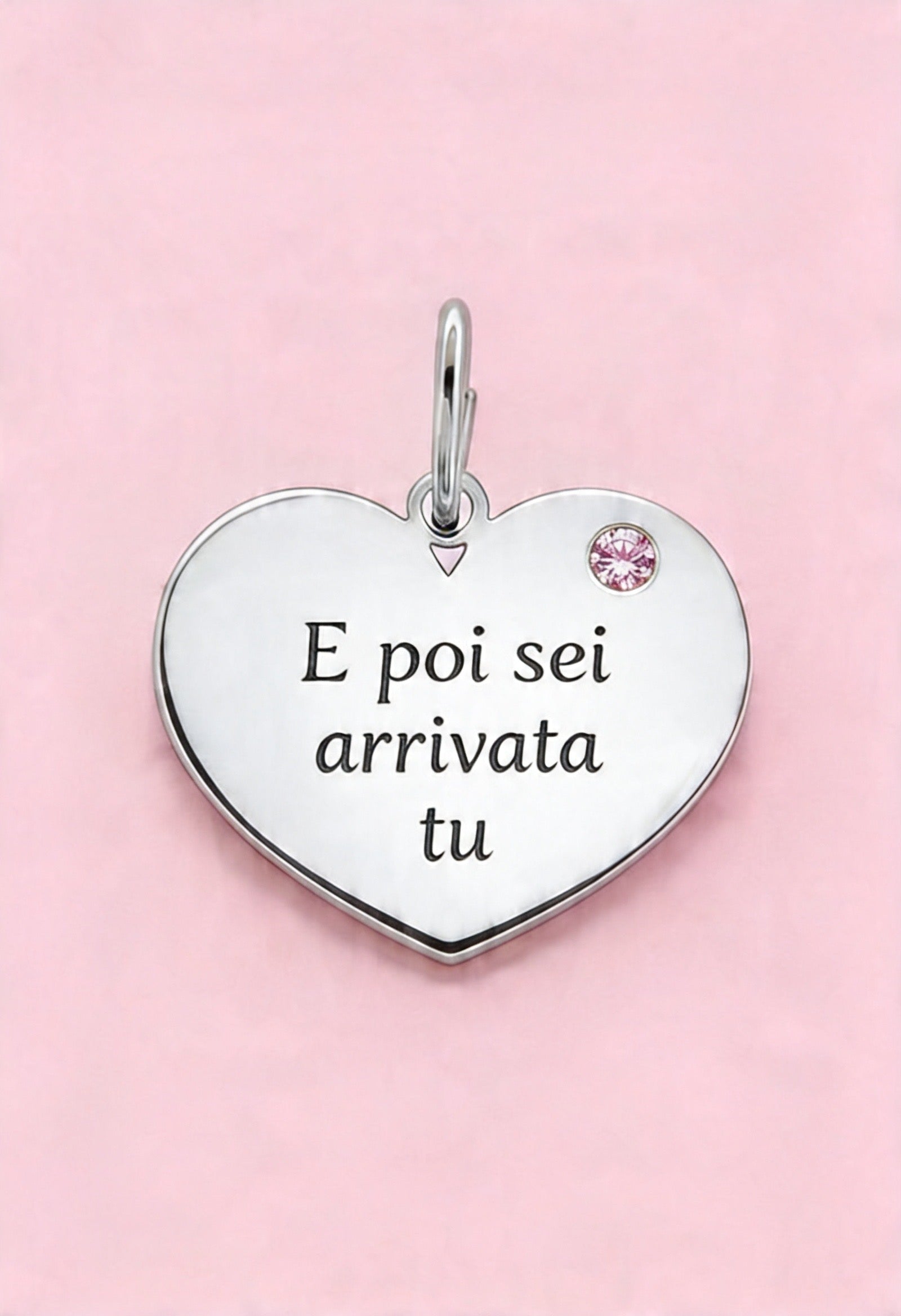 Ciondolo Cuore con Zircone Personalizzabile – Argento 925 o Gold