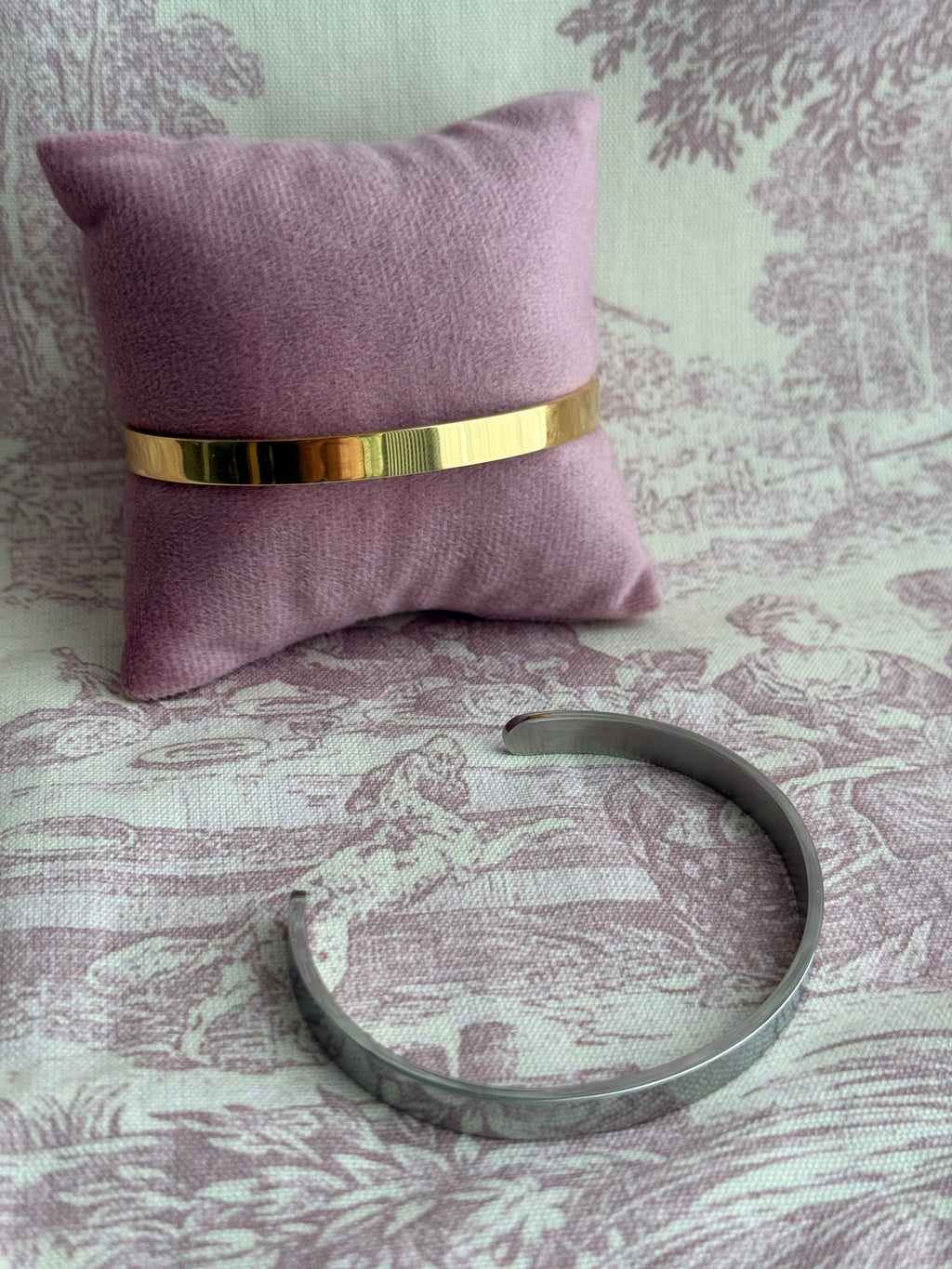 Bracciale Rigido con Piastra Personalizzabile – Acciaio Inossidabile (Silver / Gold)