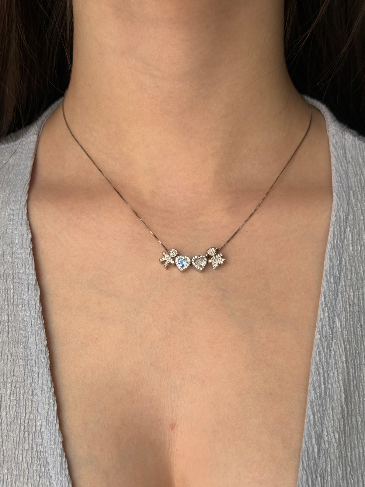 Collana Bebè & Cuori Personalizzabile in Argento 925
