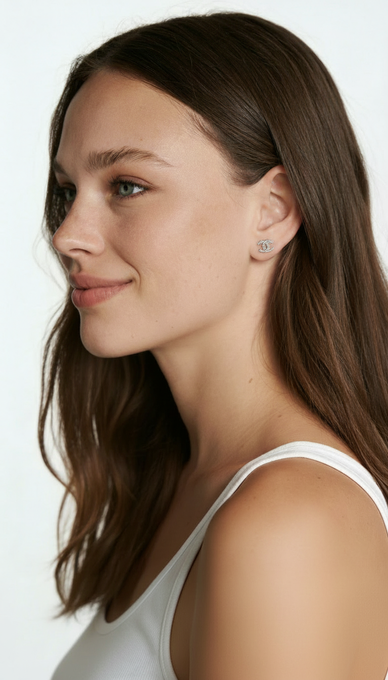Orecchino a cerchio in argento con zircone in argento all'ingrosso 925 Sterling Orecchino a cerchio in argento con zircone in argento all'ingrosso 925 Sterling