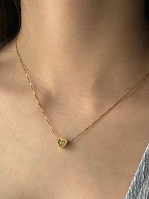 Collana con Cuore Zirconato in Argento 925 – Silver o Gold