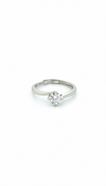 Anello Solitario Valentino - Argento 925 con Zircone Taglio Diamante