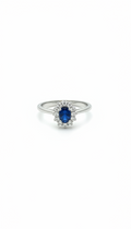 Anello Mini Kate Blu - Argento 925 con Zirconi e Zaffiro